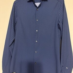Van Heusen Navy Geometric Button Down Shirt